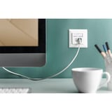 Digitus CAT.6A Datenanschlussdose, Unterputz, geschirmt, 2x RJ-45 LSA weiß, Klasse EA, vertikale Kabelinstallation