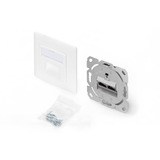 Digitus CAT.6A Datenanschlussdose, Unterputz, geschirmt, 2x RJ-45 LSA weiß, Klasse EA, vertikale Kabelinstallation