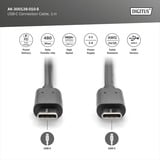 Digitus USB 2.0 Anschlusskabel USB-C > USB-C schwarz, 1 Meter, PD, Laden mit bis zu 15 Watt