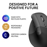 Logitech Lift, Maus graphit/schwarz, für Rechtshänder, Logi Bolt, Bluetooth, Windows/macOS/iPadOS