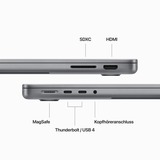 Apple MacBook Pro (14") 2023 CTO, Notebook grau, M3 10-Core GPU, MacOS, Griechisch, 36 cm (14.2 Zoll) & 120 Hz Display, 1 TB SSD