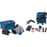 Bosch Combi-Set Akku-Handkreissäge BITURBO GKT 18V-52 GC + Akku-Sauger GAS 18V-12 MC blau, ohne Akku und Ladegerät, in L-BOXX