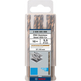 Bosch Professional PRO Stainless Steel HSS-Co Spiralbohrer, Ø 5,5mm 10 Stück, Arbeitslänge 57mm