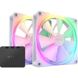 NZXT F140 RGB DUO Twin 140x140x25, Gehäuselüfter weiß, 2er Pack, inkl. RGB-Controller