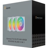 Ocypus Gamma F12 Elite ARGB, Gehäuselüfter weiß, Reverse, 3er Pack, 120 mm
