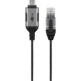 goobay Ethernet-Adapterkabel USB-C 3.2 Gen2 > RJ-45, Slim schwarz/grau, 1 Meter