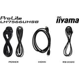 iiyama LH7566UHSB-B1AG, Public Display schwarz (matt), UltraHD/4K, VA, HDMI, USB-C