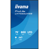 iiyama LH7566UHSB-B1AG, Public Display schwarz (matt), UltraHD/4K, VA, HDMI, USB-C