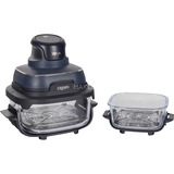 Ninja CRISPi 4-in-1 tragbare Glas-Heißluftfritteuse "Cyber Space" dunkelblaugrau/transparent, 1.700 Watt, 2 Körbe 1,4 und 3,8 Liter