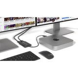 Sonnet USB DisplayLink Adapter, USB-A Stecker > Dual 4K DisplayPort schwarz, 30cm, für M1 und M2 Macs