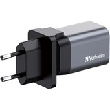 Verbatim GaN-Ladegerät 35W, 1x USB-A , 1x USB-C grau, PD 3.0, QC 3.0