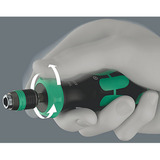 Wera 838 RA-R L Bits-Handhalter mit Ratschenfunktion, Schraubendreher schwarz/grün, 1/4", mit Rapidaptor Schnellwechselfutter