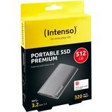 Intenso Portable SSD Premium 512 GB, Externe SSD anthrazit, USB-A 3.2 Gen 1 (5 Gbit/s), 1,8"