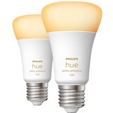 Philips HUE White Ambiance E27, LED-Lampe Doppelpack, ersetzt 60 Watt