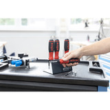 Wiha Schraubendreher mit Bithalter SoftFinish, 1/4" schwarz/rot, mit Ratschenfunktion