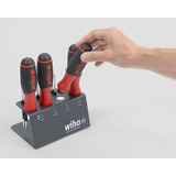 Wiha Schraubendreher mit Bithalter SoftFinish, 1/4" schwarz/rot, mit Ratschenfunktion