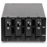 DeLOCK Slim Bay Wechselrahmen für 4 x M.2 NVMe SSD mit Slim SAS SFF-8654 Anschluss 