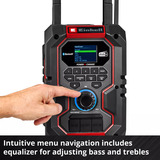EINHELL TE-CR 18 Li DAB+/FM/BT - Solo, Baustellenradio rot/schwarz, Bluetooth, AUX, USB, ohne Akku und Ladegerät