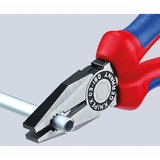 KNIPEX Kombizange 03 02 180 blau, gezahnte Greifflächen, Schneide mit Facette