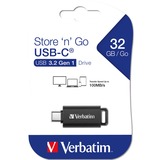 Verbatim Store 'n' Go USB-C 32 GB, USB-Stick schwarz/grau, USB-C 3.2 Gen1