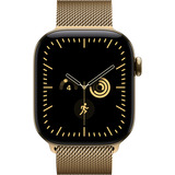 Apple Watch Series 12, Smartwatch Titan Gold, 42 mm, Milanaise Armband Brillantgold, Cellular