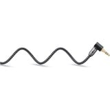 goobay Plus Audio Verbindungskabel AUX 3,5mm stereo, 90° schwarz/silber, 3 Meter, abgewinkelt