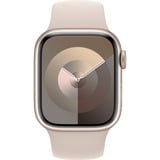 Apple Watch Series 9, Smartwatch silber/hellbeige, Aluminium, 41 mm, Sportarmband