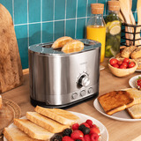 Cecotec Toaster Shine&Toast Double edelstahl, 850 Watt, für 2 Scheiben Toast