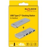 DeLOCK Dockingstation für MacBook mit 4K und PD 3.0 grau, USB-C, HDMI, SD, MicroSD