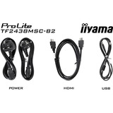 iiyama ProLite TF2438MSC-B2, LED-Monitor 60.5 cm (23.8 Zoll), schwarz (matt), FullHD, IPS, DP, HDMI, Wasserfeste Touch-Funktion, 120Hz Panel