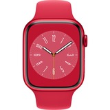 Apple Watch Series 8, Smartwatch rot, 45 mm, Sportarmband, Aluminium-Gehäuse, LTE
