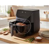 Medion Heißluftfriteuse Life X20 MD 13060 XL, Heißluftfritteuse schwarz, 1.700 Watt, Korb 6,6 Liter