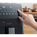 Medion Heißluftfriteuse Life X20 MD 13060 XL, Heißluftfritteuse schwarz, 1.700 Watt, Korb 6,6 Liter