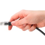 goobay Ethernet-Kabel USB-C 3.2 Gen2 Stecker > RJ-45 Stecker, LAN-Adapter schwarz/silber, 15 Meter, geflochtener Textilmantel