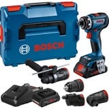 Bosch Akku-Bohrschrauber GSR 18V-90 FC Professional, 18Volt blau/schwarz, 2x Akku ProCORE18V 4,0Ah, in L-BOXX