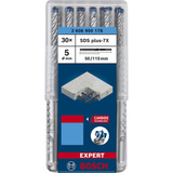 Bosch Professional EXPERT Hammerbohrer SDS-plus-7X, Ø 5mm, 30 Stück Arbeitslänge 50mm