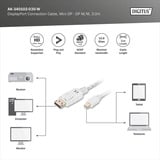 Digitus mini-DisplayPort > DisplayPort Anschlusskabel, Full HD 1080p weiß, 3 Meter