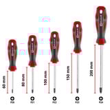 EINHELL Schraubendreher-Set PZ, 5-teilig rot/schwarz, Ergonomische Zweikomponentengriffe