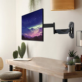 Lindy Verstellbare Display-Wandhalterung, Monitorhalterung schwarz, für Monitore bis 66 cm (26")