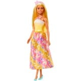 Mattel Barbie Royal-Puppe mit farbenfrohem Haar mit Strähnchen goldgelb, Rock mit Schmetterlingsmuster und Zubehör