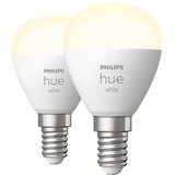 Philips HUE White Tropfenform P45 E14, LED-Lampe Doppelpack, ersetzt 40 Watt