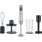 Severin Kabelloser Stabmixer SM 3775 Premium-Set edelstahl (gebürstet)/schwarz, Li-Ion Akku, 2.000 mAh, mit Zerkleinerer, Kartoffelstampfer, Schneebesen