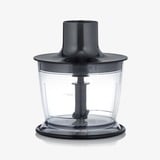 Severin Kabelloser Stabmixer SM 3775 Premium-Set edelstahl (gebürstet)/schwarz, Li-Ion Akku, 2.000 mAh, mit Zerkleinerer, Kartoffelstampfer, Schneebesen