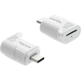 DeLOCK USB-C Mini Card Reader für MicroSD, Kartenleser weiß