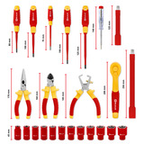 EINHELL E-Case Werkzeugkoffer Elektrik-VDE, 24-teilig, Werkzeug-Set rot/gelb, mit Werkzeug-Sortiment für Elektriker
