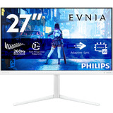 Philips Evnia 27M2N5201P, Gaming-Monitor 68.5 cm (27 Zoll), weiß, FullHD, Fast-IPS, KI-gestütztes Ambiglow, 260Hz Panel