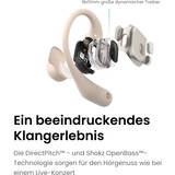 Shokz OpenFit, Kopfhörer beige, Bluetooth, USB-C