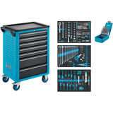 Hazet Werkstattwagen Assistent (176N-7/187) Sortiment, Werkzeugwagen blau/schwarz, 187-teilig, 7 Schubladen