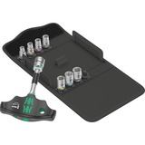 Wera Kraftform Kompakt 400 RA Set 2, mit Ratschenfunktion, Steckschlüssel schwarz/grün, 1/4", 9-teilig, mit Kugelsicherung