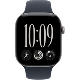 Apple Watch Series 12, Smartwatch grau, Aluminium, 46 mm, Sportarmband Navyblau S/M
